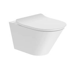 Geberit Square set of wall-hung WC, washdown, shrouded, Rimfree, with WC seat, sandwich shape
