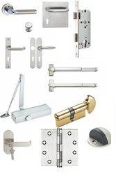 AKADA Hardware Ironmongery Door accessories hinges levers locks