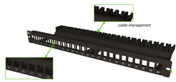 MMC Unloaded modular patch panel for 24 or 48 RJ45 connector BC range